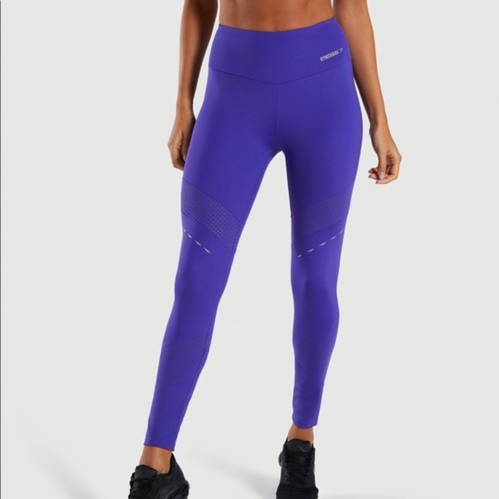 Gymshark Pro Perform Indigo Perforated Training Leggings Size Small